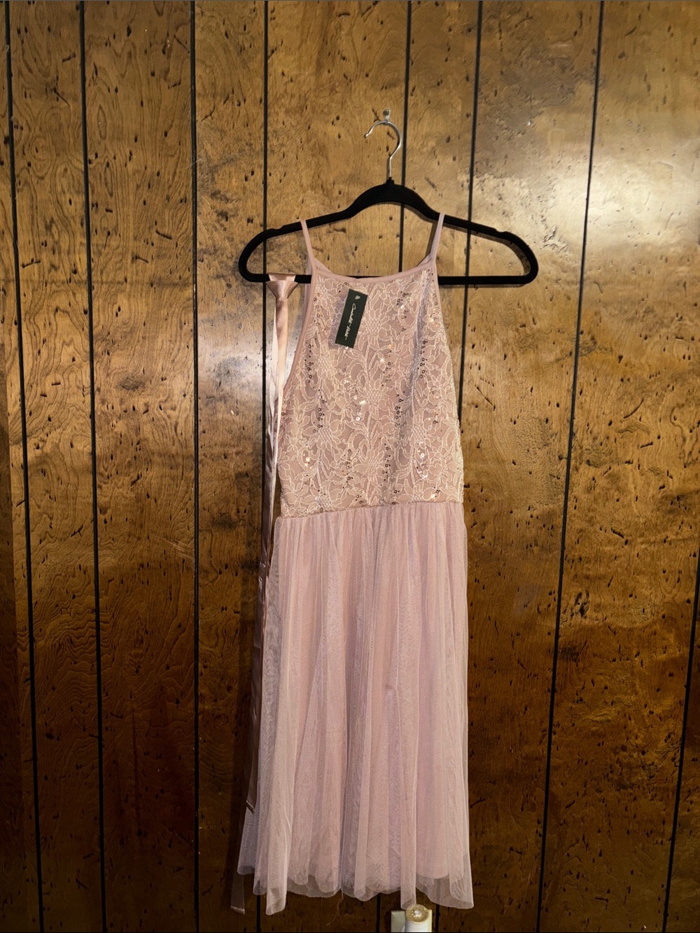 Women's Pink Lace & Tulle Dress